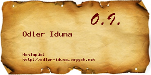 Odler Iduna névjegykártya